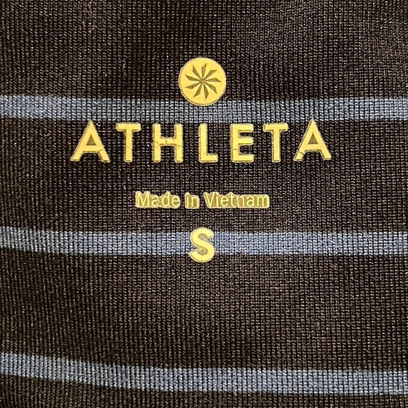 Athleta Chaturanga Tight Leggings in Admiral Stripe Cobalt Blue & Navy Sz Small - Picture 4 of 9